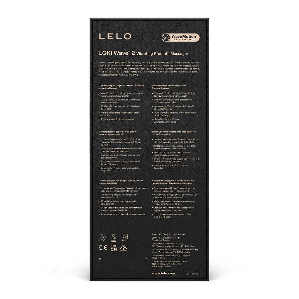 Masażer prostaty LELO Loki Wave 2 – 12 trybów, WaveMotion, czarny — zdjęcie 5