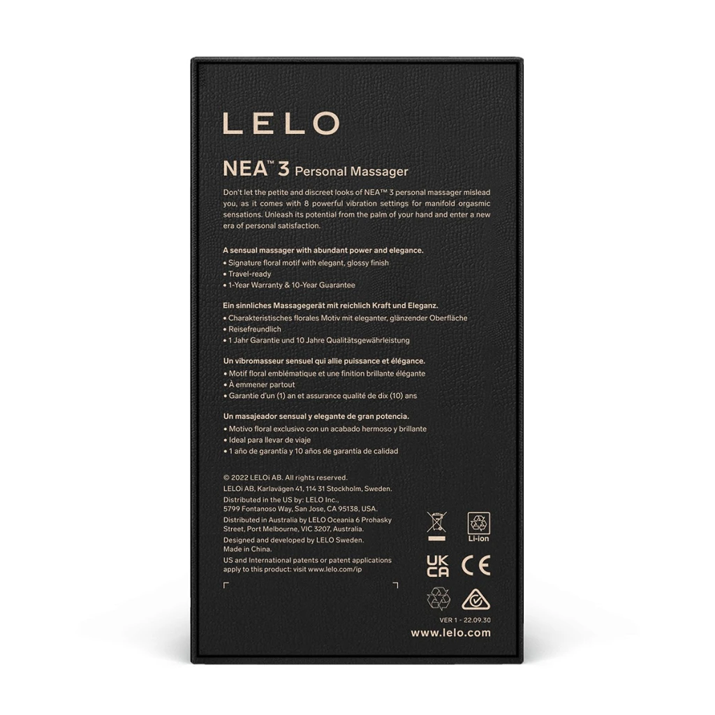 Stymulator łechtaczki LELO Nea 3 – 10 trybów, IPX7, czarny — zdjęcie 5
