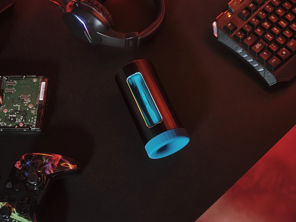 Masturbator LELO F1S V3 XL – niebieski, sterowany aplikacją — zdjęcie 2