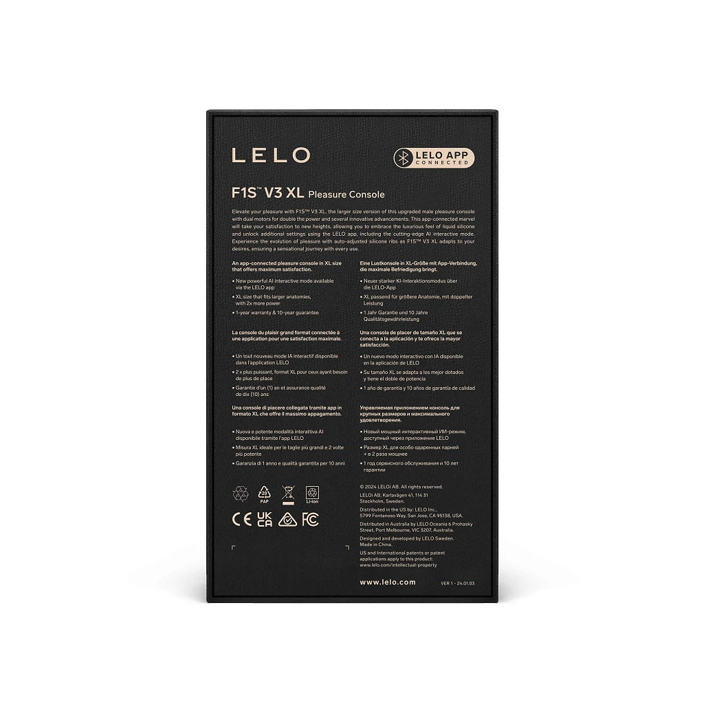 Masturbator LELO F1S V3 XL – niebieski, sterowany aplikacją — zdjęcie 7