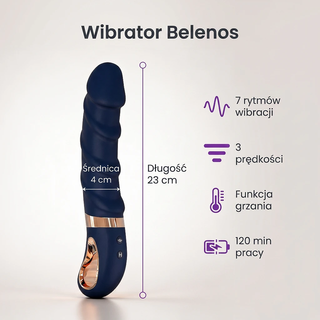 Wibrator Goddess Collection Belenos – prążkowany