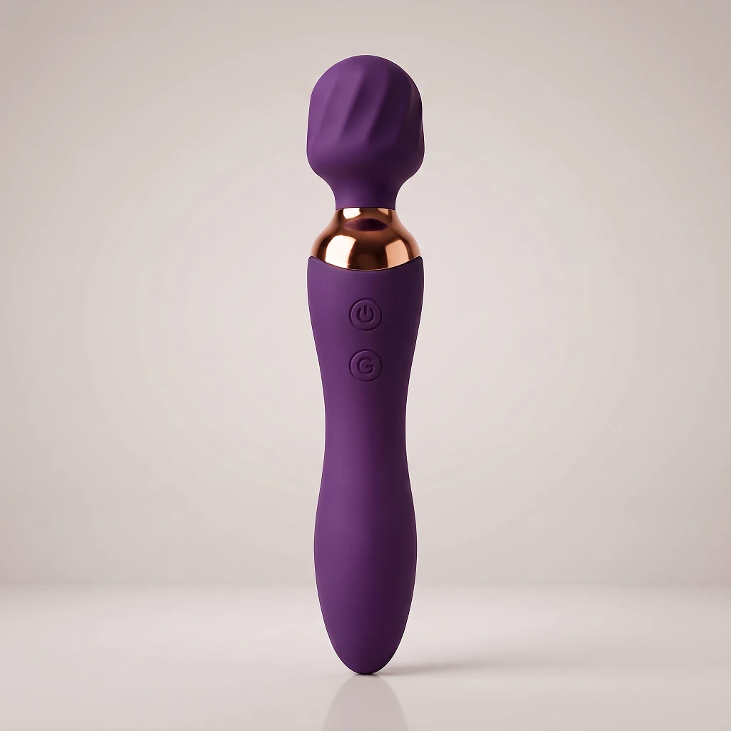 Wibrator dwustronny USB – wand i punkt G, fioletowy