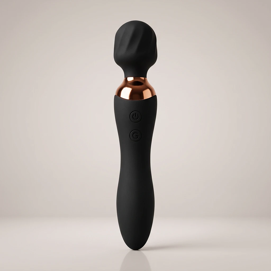 Wibrator dwustronny USB – wand i punkt G, czarny